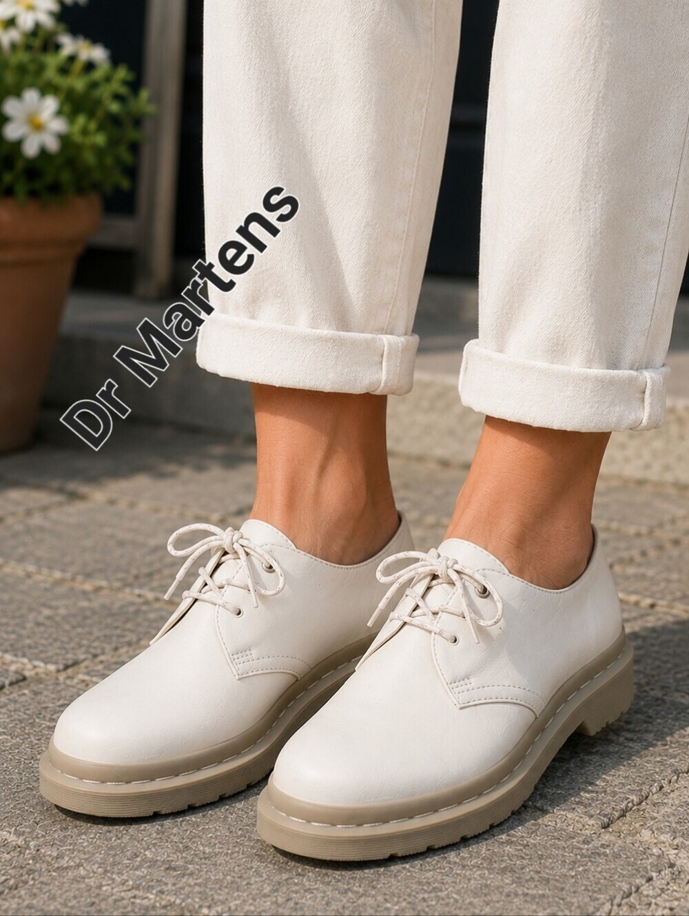 Dr Martens 1461 Mono Sand Beige Milled Nubuck Leather Oxfords Womens 8 Academia